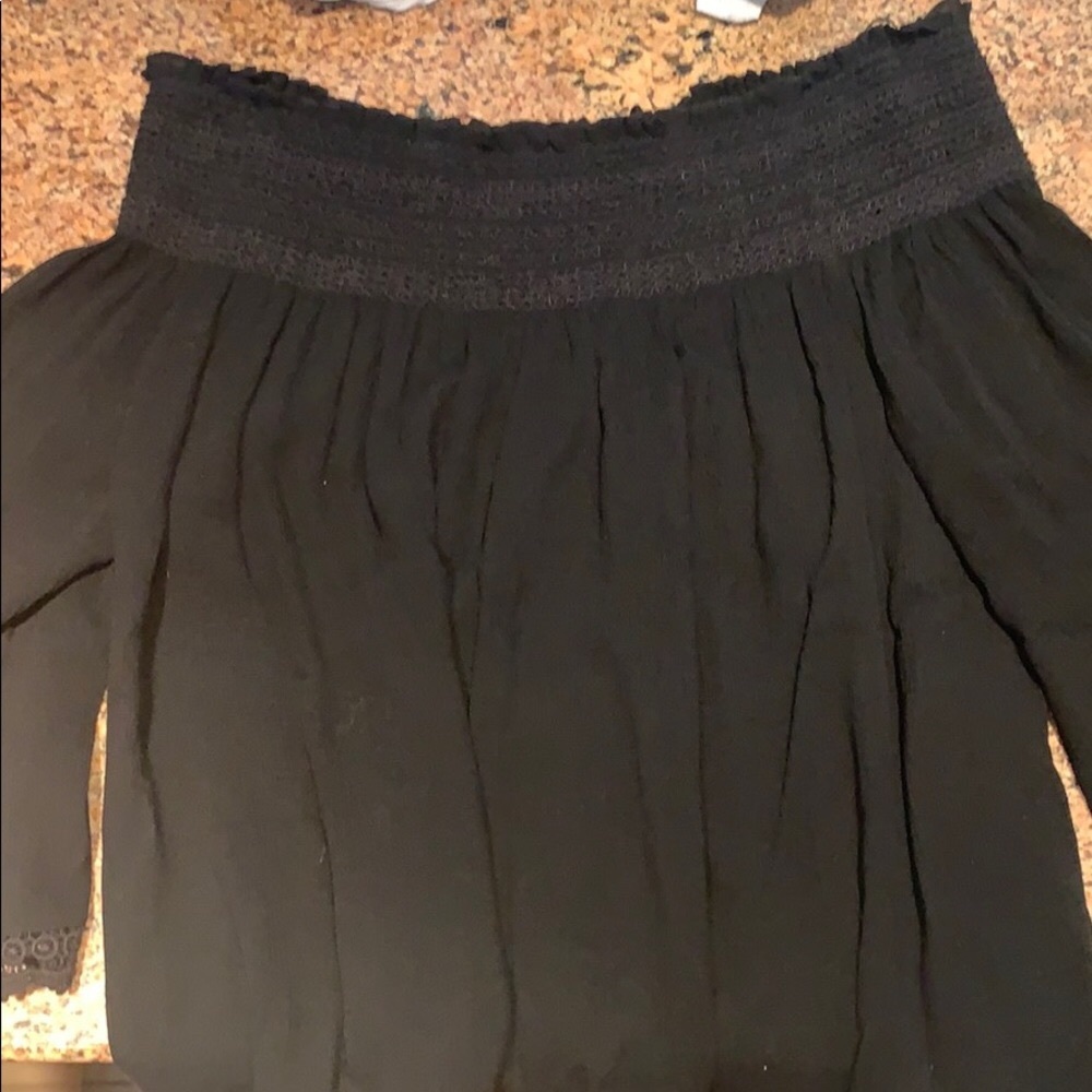 Black off the shoulder flowy top